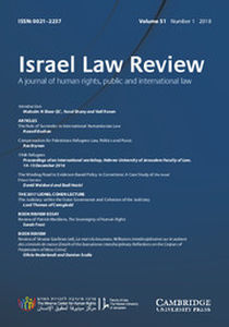 Israel Law Review Volume 51 - Issue 1 -