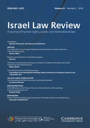 Israel Law Review Volume 51 - Issue 3 -