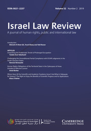 Israel Law Review Volume 52 - Issue 2 -