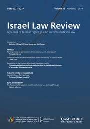 Israel Law Review Volume 52 - Issue 3 -