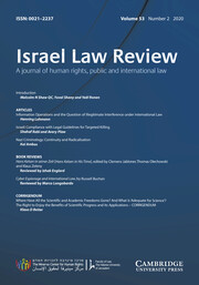 Israel Law Review Volume 53 - Issue 2 -