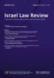 Israel Law Review Volume 55 - Issue 2 -