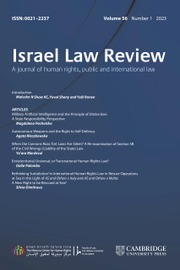 Israel Law Review Volume 56 - Issue 1 -