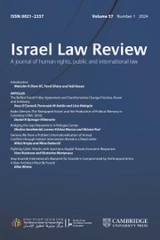 Israel Law Review Volume 57 - Issue 1 -