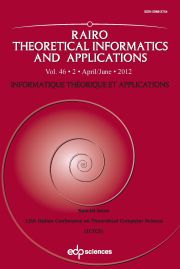 RAIRO - Theoretical Informatics and Applications Volume 46 - Issue 2 -  12th Italian Conference on Theoretical Computer Science  (ICTCS)