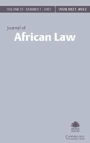 Journal of African Law Volume 51 - Issue 1 -