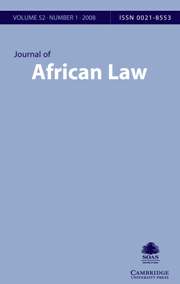 Journal of African Law Volume 52 - Issue 1 -