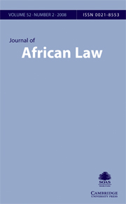 Journal of African Law Volume 52 - Issue 2 -
