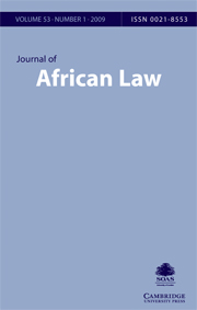 Journal of African Law Volume 53 - Issue 1 -