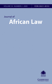 Journal of African Law Volume 53 - Issue 2 -