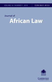 Journal of African Law Volume 54 - Issue 1 -