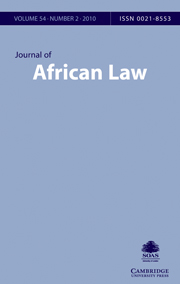 Journal of African Law Volume 54 - Issue 2 -