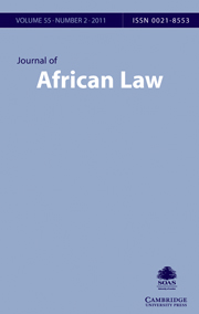 Journal of African Law Volume 55 - Issue 2 -