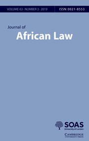 Journal of African Law Volume 63 - Issue 3 -
