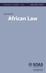 Journal of African Law Volume 65 - Issue 1 -