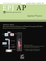 The European Physical Journal - Applied Physics Volume 56 - Issue 2 -  Topical Issue: 18th International Colloquium on Plasma Processes (CIP 2011)