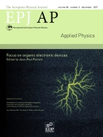 The European Physical Journal - Applied Physics Volume 56 - Issue 3 -  Focus on organic electronic devices