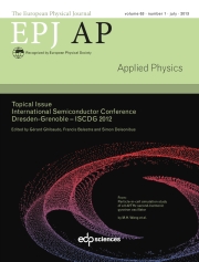 The European Physical Journal - Applied Physics Volume 63 - Issue 1 -  International Semiconductor Conference Dresden-Grenoble – ISCDG 2012