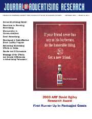 Journal of Advertising Research Volume 43 - Issue 3 -