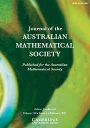 Journal of the Australian Mathematical Society Volume 110 - Issue 1 -