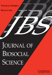 Journal of Biosocial Science Volume 42 - Issue 2 -