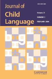 Journal of Child Language Volume 31 - Issue 1 -