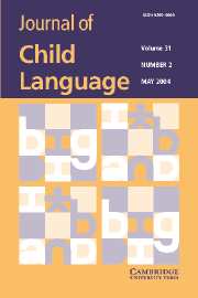 Journal of Child Language Volume 31 - Issue 2 -