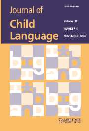 Journal of Child Language Volume 31 - Issue 4 -