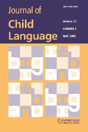 Journal of Child Language Volume 32 - Issue 2 -
