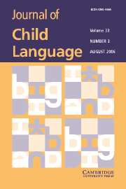 Journal of Child Language Volume 33 - Issue 3 -