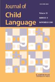 Journal of Child Language Volume 33 - Issue 4 -