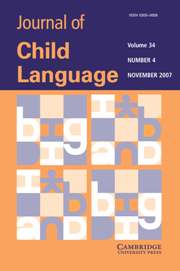 Journal of Child Language Volume 34 - Issue 4 -