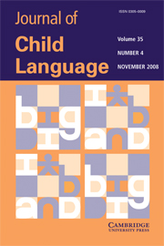 Journal of Child Language Volume 35 - Issue 4 -