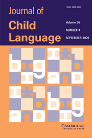 Journal of Child Language Volume 36 - Issue 4 -