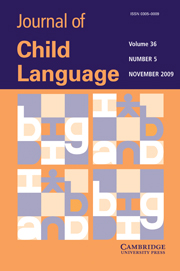 Journal of Child Language Volume 36 - Issue 5 -