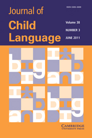 Journal of Child Language Volume 38 - Issue 3 -