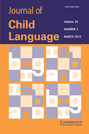 Journal of Child Language Volume 39 - Issue 2 -