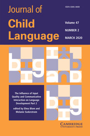 Journal of Child Language Volume 47 - Special Issue2 -  The Influence of Input Quality and Communicative Interaction on Language Development Part 2