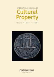 International Journal of Cultural Property Volume 14 - Issue 4 -