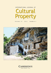 International Journal of Cultural Property Volume 19 - Issue 4 -