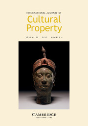 International Journal of Cultural Property Volume 22 - Issue 4 -