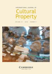 International Journal of Cultural Property Volume 23 - Issue 3 -