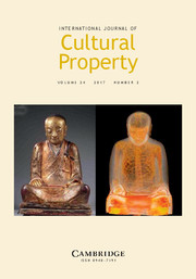 International Journal of Cultural Property Volume 24 - Issue 2 -