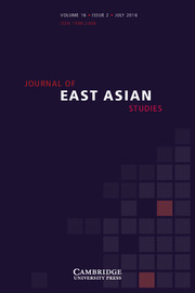 Journal of East Asian Studies Volume 16 - Issue 2 -