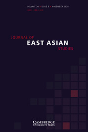 Journal of East Asian Studies Volume 20 - Issue 3 -