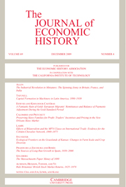 The Journal of Economic History Volume 69 - Issue 4 -