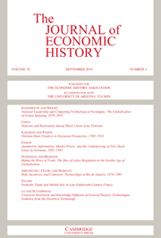 The Journal of Economic History Volume 70 - Issue 3 -