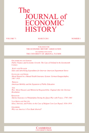The Journal of Economic History Volume 71 - Issue 1 -