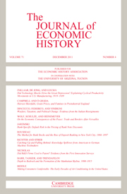 The Journal of Economic History Volume 71 - Issue 4 -