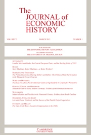 The Journal of Economic History Volume 72 - Issue 1 -